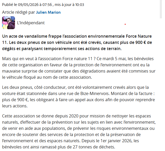 L'Indépendant 9 mai 2026
